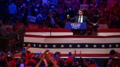 Comedian Tony Hinchcliffe performs at Trump rally