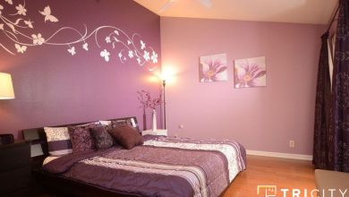 pink and purple two color combination for bedroom