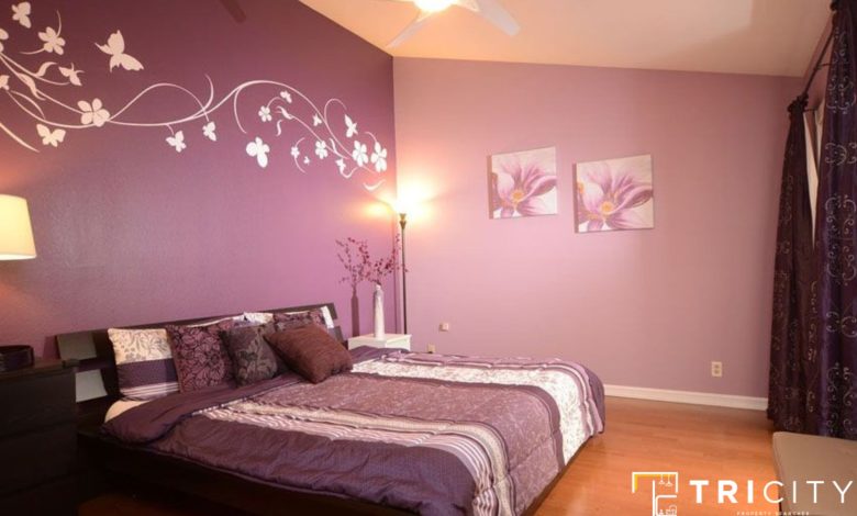 pink and purple two color combination for bedroom