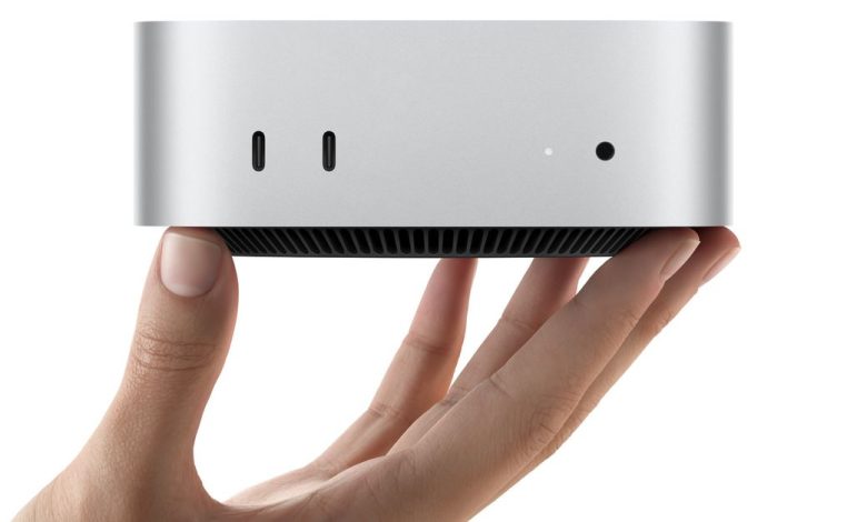 A marketing image of the 2024 Mac Mini.