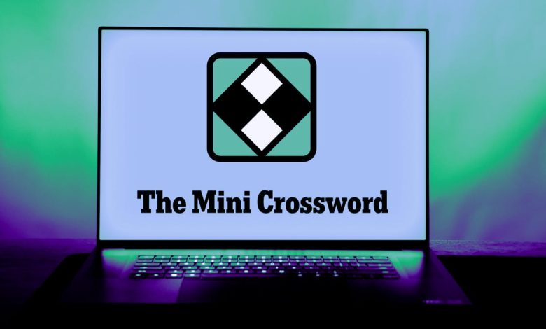 Image of the New York Times Mini Crossword logo shown on a computer screen.