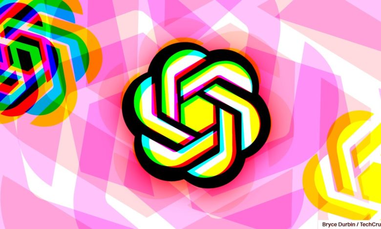 OpenAI logo with spiraling pastel colors (Image Credits: Bryce Durbin / TechCrunch)