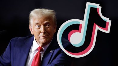 Trump and TikTok logo