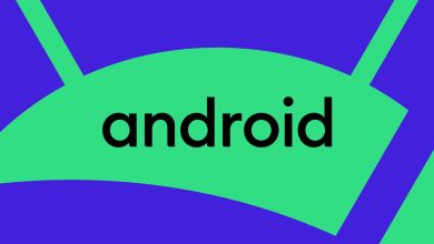 Android logo on a green and blue background