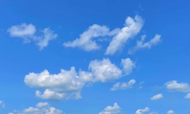 white clouds in blue sky