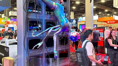 A statue of CrowdStrike’s action figure that represents the Scattered Spider cybercriminal group, seen at the Black Hat cybersecurity conference in August 2024.