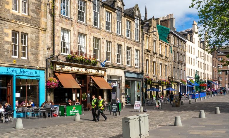 A street in Edinburgh, Scotland.