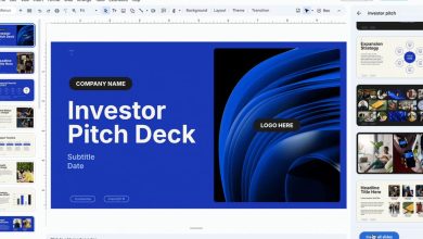 An example of an Investor Pitch Deck slide from a new Google Slides template.