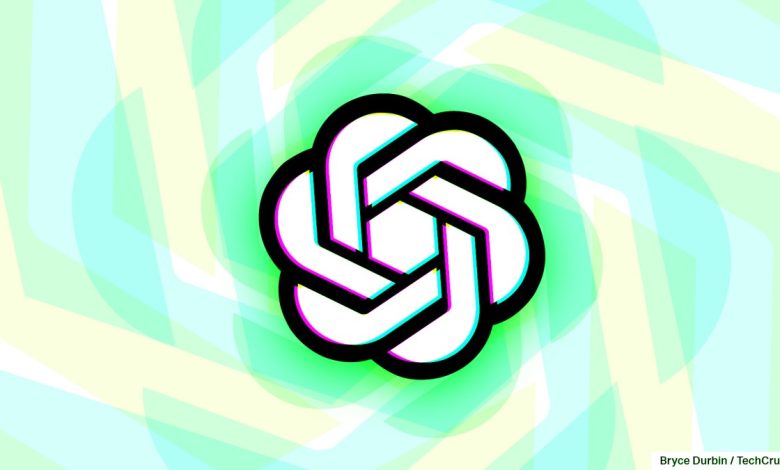 OpenAI logo with spiraling pastel colors (Image Credits: Bryce Durbin / TechCrunch)