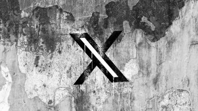 X (formerly Twitter) logo on a cracked wall