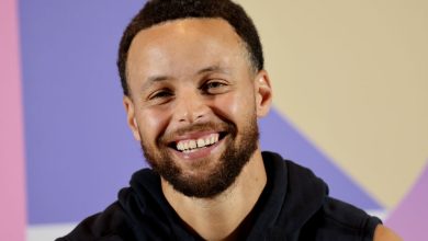 PARIS, FRANCE - JULY 25: Stephen Curry of Team United States smiles as he speaks to the media during a Team United States Basketball Press Conference at Main Press Centre on July 25, 2024 in Paris, France. (Photo by Arturo Holmes/Getty Images)