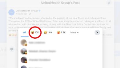 Screenshot showing the laughing emojis on a Facebook post by UnitedHealth about the death Brian Thompson.