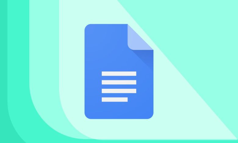 The logo for Google Docs against a mint green background.