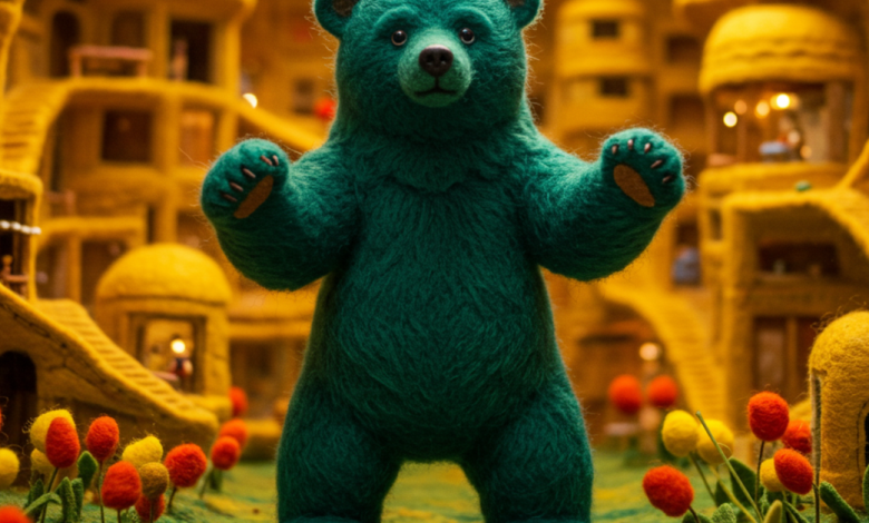 A photo of a green bear from Whisk.