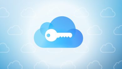 illustration of key over cloud icon