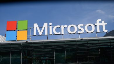 Microsoft signage is being pictured in Warsaw, Poland, on June 26, 2024.